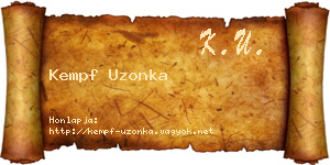 Kempf Uzonka névjegykártya